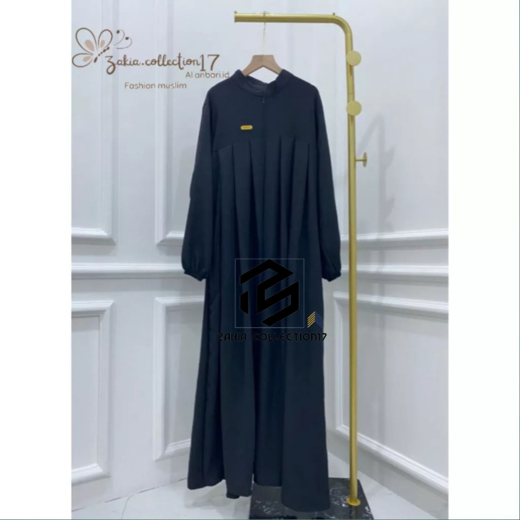 Cringkel Airflow Gamis Jumbo Wanita Terbaru Remaja Dewasa Lebaran 2023 Size S M L XL Nabila Dress Polos Model Trendt Hitam Termurah