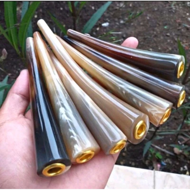 KERAJINAN ONCE TANDUK KERBAU  BULE DAN HITAM PANJANG 10-12 CM BISA COD