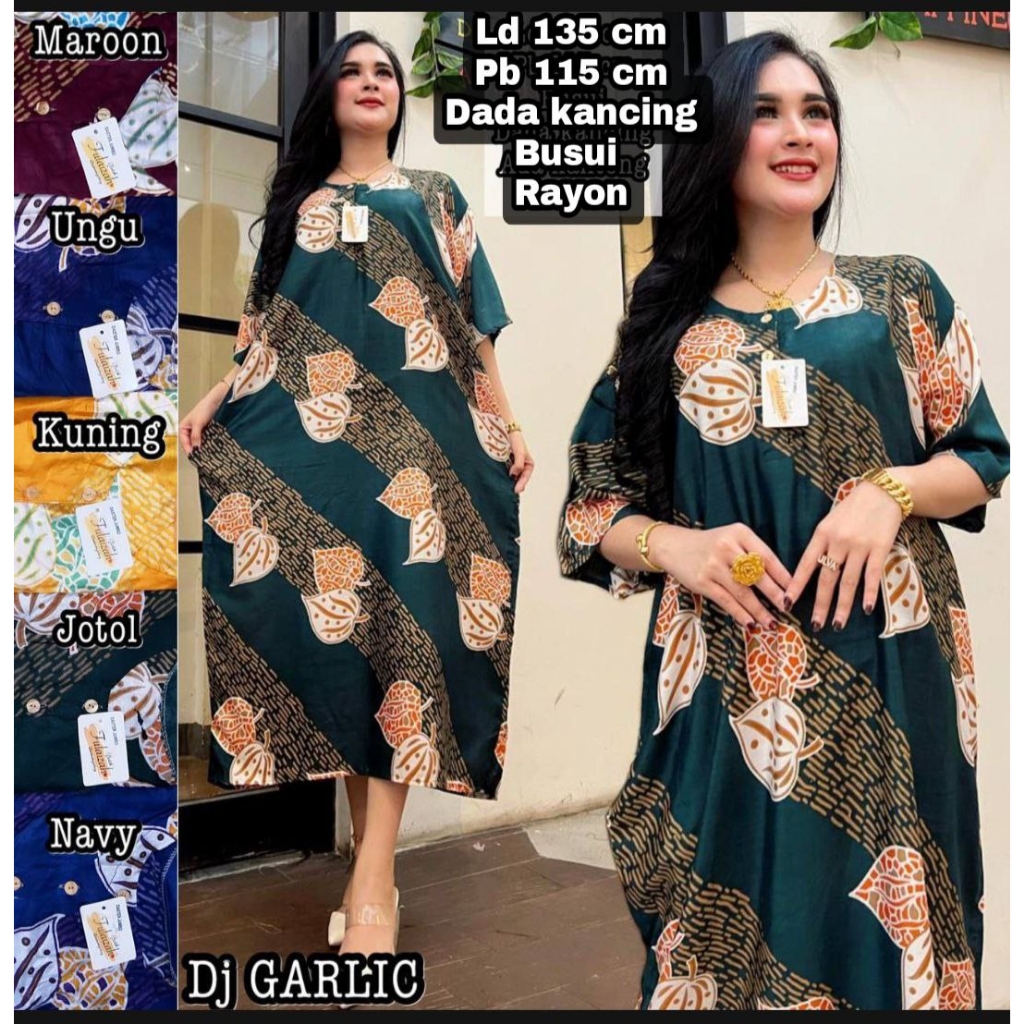 DASTER JUMBO TERJANGKAU MOTIF RANTING BUSUI BUMIL DADA KANCING LD 135 PB 115 CM BAHAN RAYON BERKUALITAS