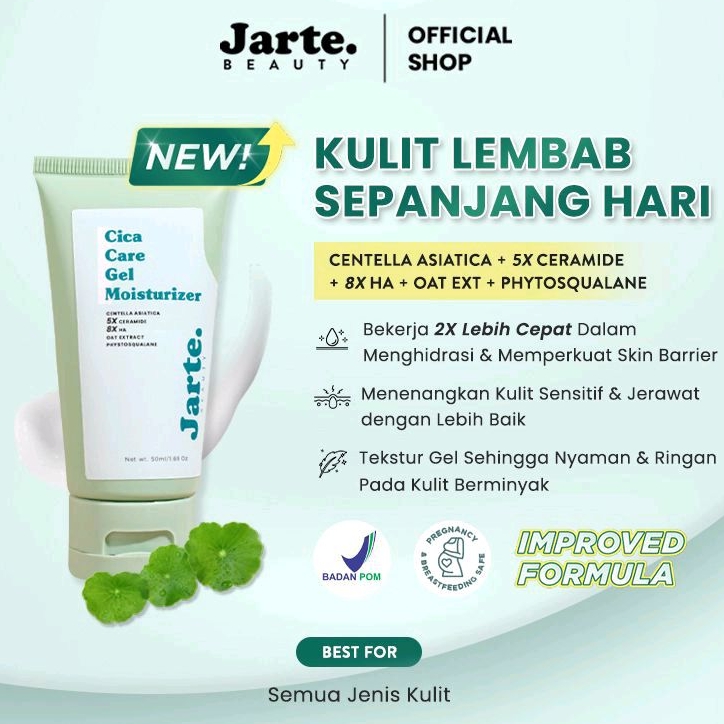 (GOSEND/COD) JARTE CICA CREAM MOISTURIZER 5X CERAMIDE 8X HYALURONIC ACID 50ML - Meredakan Jerawat Dan Kemerahan