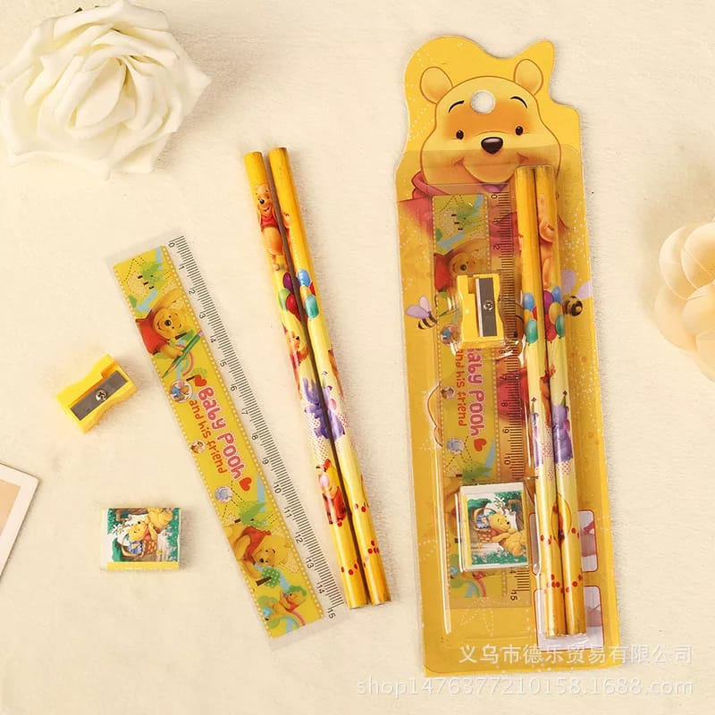 Alat Tulis Sekolah Set 5in1 Karakter Lucu Stationary