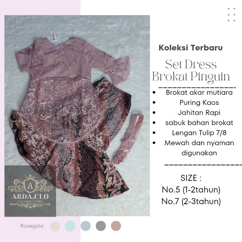 { arda.clo } BISA COD BAJU SET KEBAYA BRUKAT PINGUIN  ANAK  1 - 12TAHUN MEWAH / ROK DUYUNG SETELAN KEBAYA BROKAT ANAK KEKINIAN