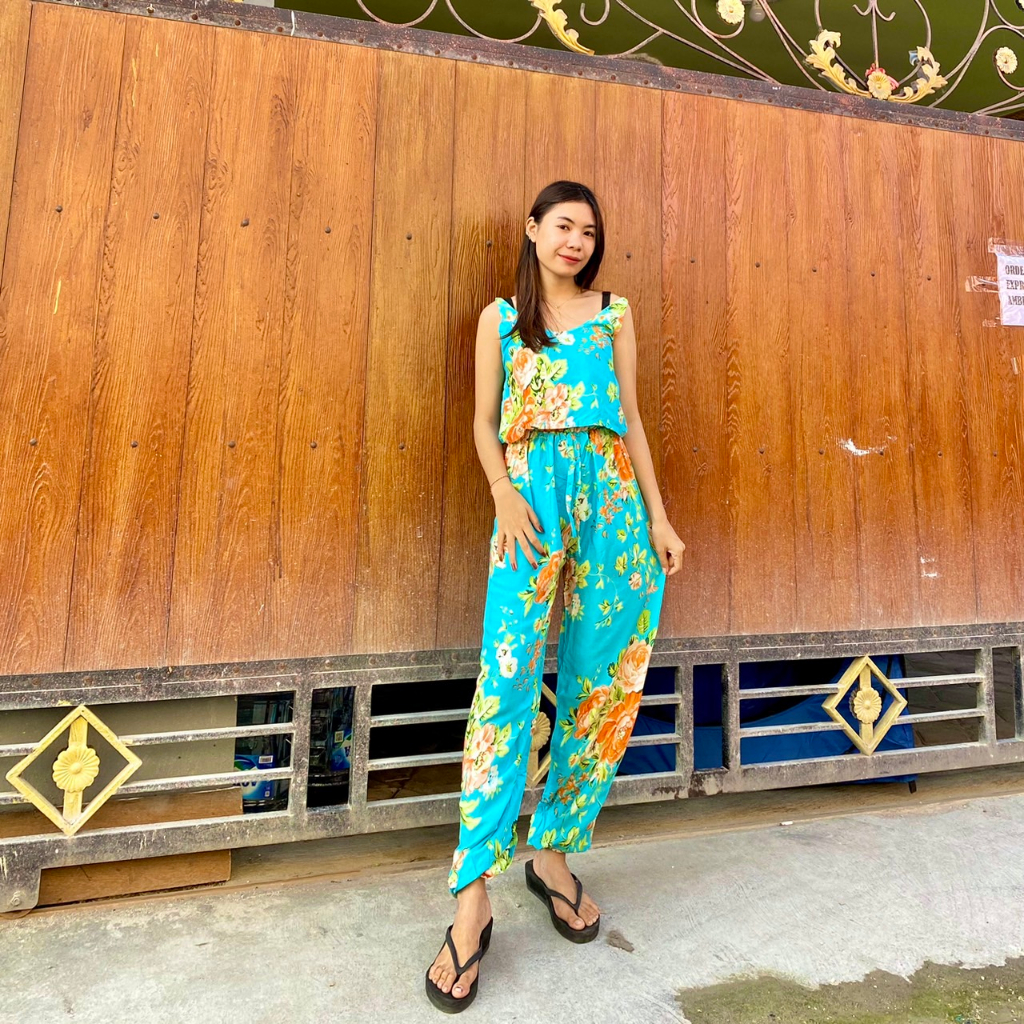 Jumpsuit Cipir Panjang Bunga