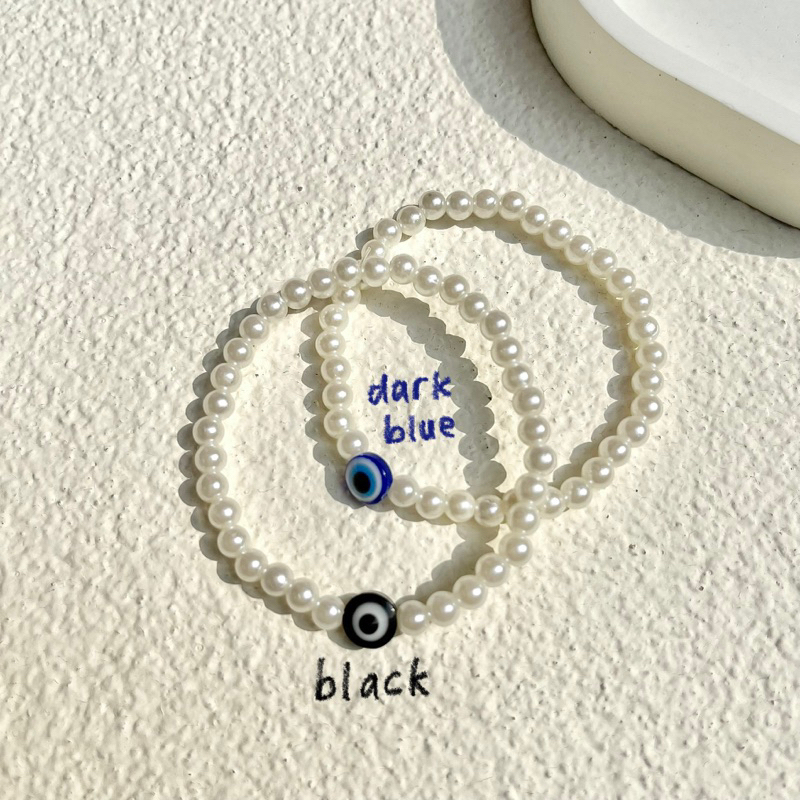 gelang evil eye / gelang mutiara / evil eye bracelet / gelang mutiara / gelang korea / gelang kpop (evil eye mutiara)