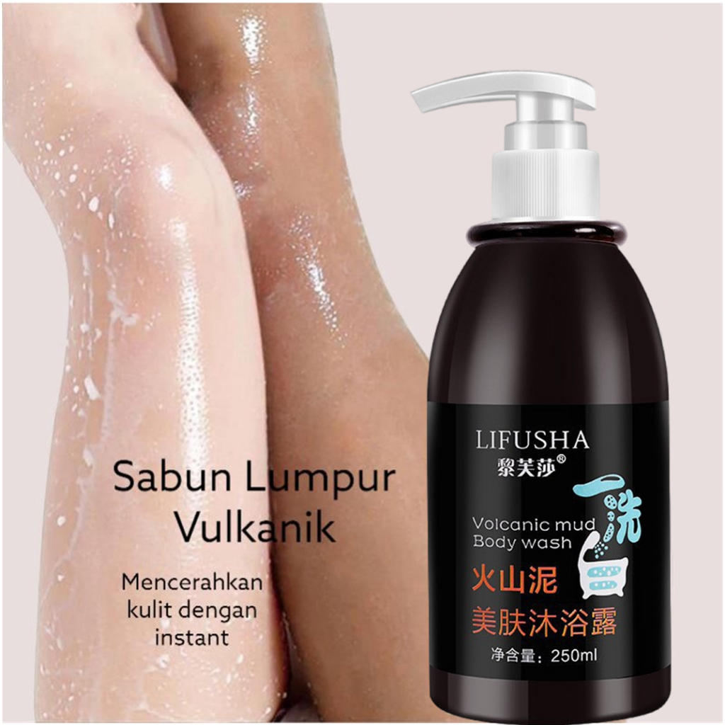 Sabun Lumpur Vulkanik Sabun Pemutih Badan Instant Sabun Mandi Pemutih Badan Lumpur Vulkanik  250ml Original Whitening Body Wash Volcanic Mud Whitening Shower Gel