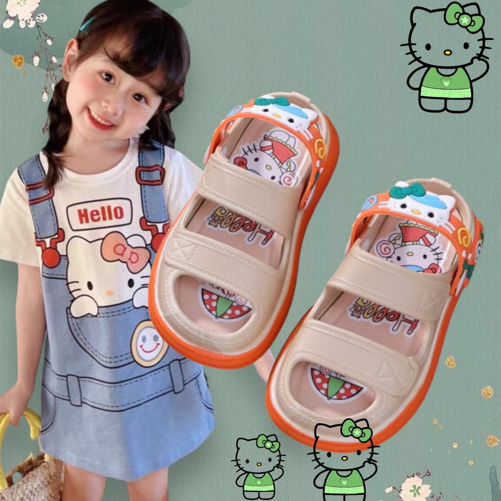 Sandal Anak Perempuan Baby Kids Model Tali Belakang Karakter Hello Kitty Lucu / Sendal Karet Jelly Anak Import Empuk Hys