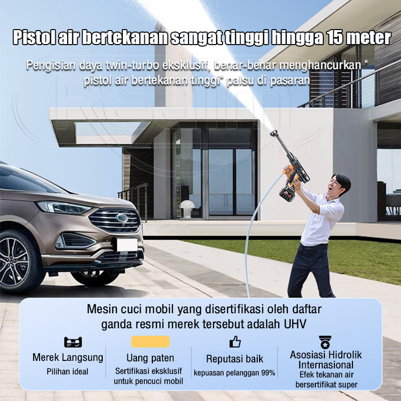 REAIM Motor Tanpa Sikat jet cleaner mesin cuci mobil 150Bar Motor generasi baru terbaru Alat Cuci Mobil Cuci Motor Nosel yang ditingkatkan