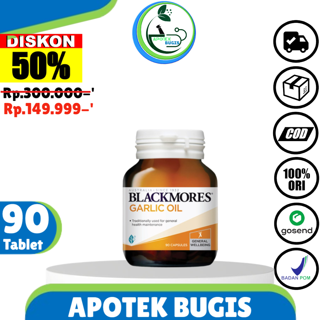 Blackmores odourless garlic isi 90 tablet ( ekstrak bawang putih membantu menurunkan tensi )