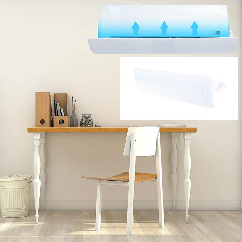 TaffHOME Cover Angin AC Adjustable Air Conditioner Windshield Deflector 56 x 18 cm - WB588 - White