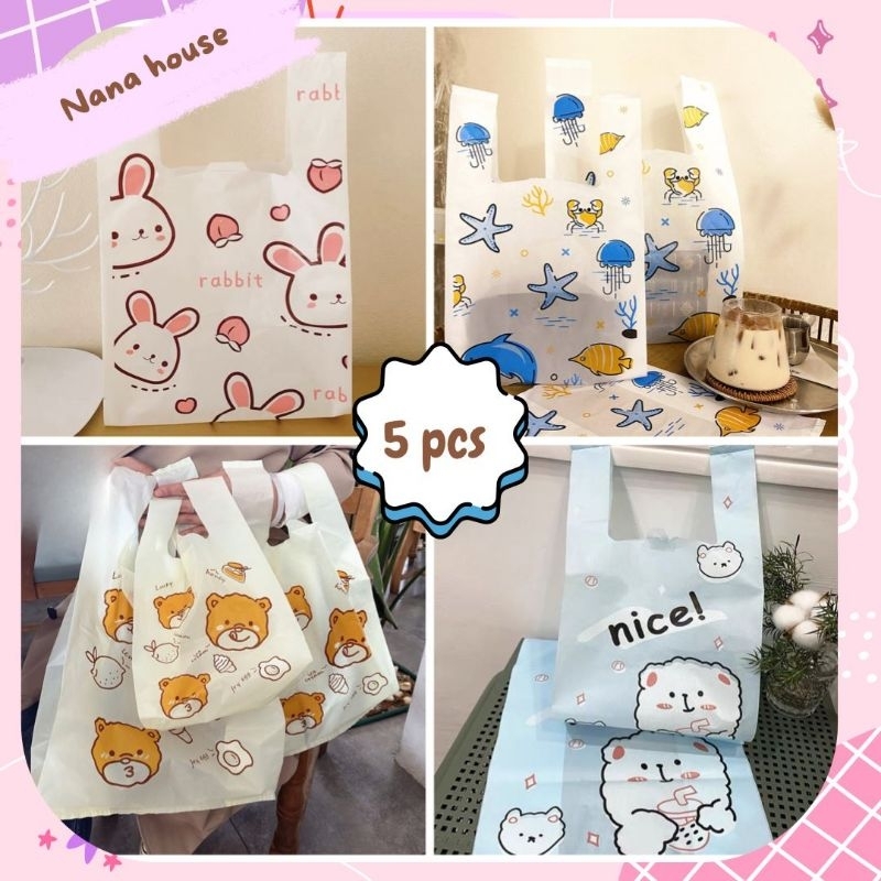 PLASTIK KRESEK LUCU KAWAII 5PCS/PACK