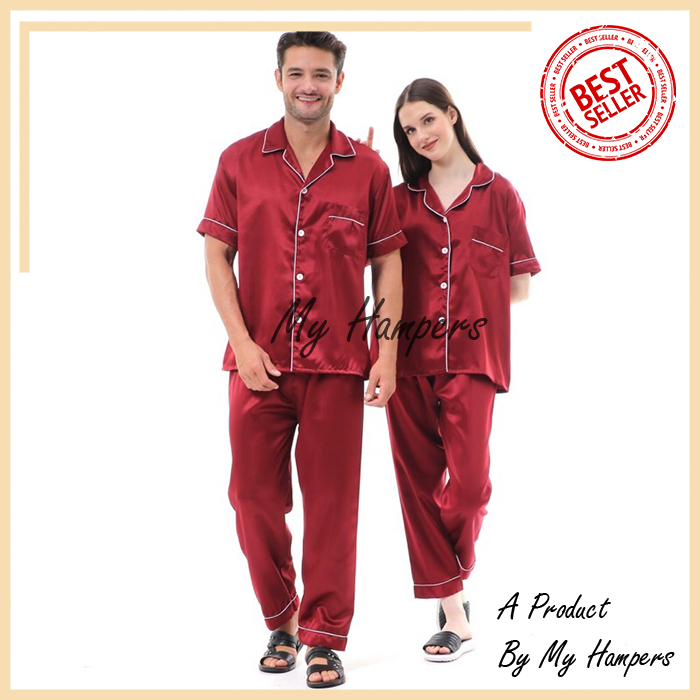 Kado Pernikahan Piyama Couple Hadiah Nikahan Hampers Wedding Gift Baju Tidur Bahan Silk Adem Premium Berkualitas