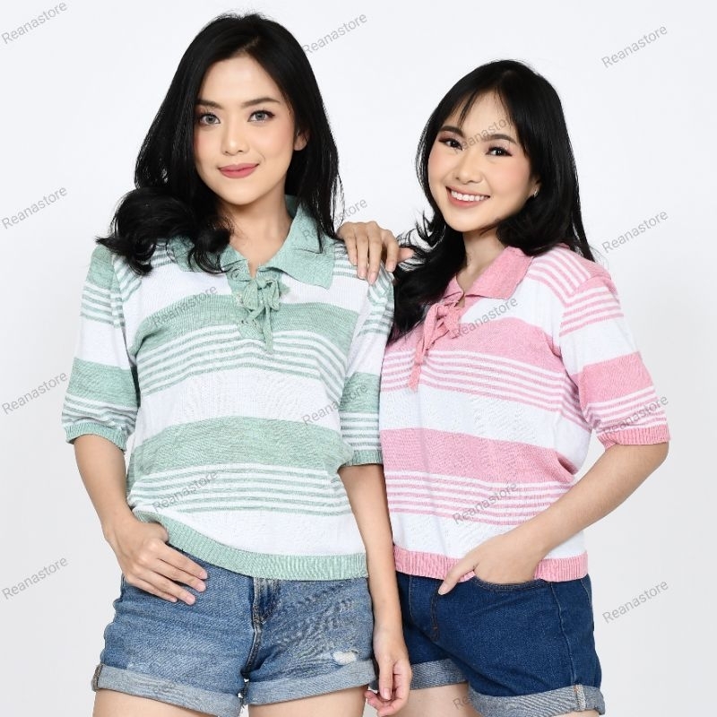 Atasan Rajut Stripe Savana/Baju Rajut Wanita