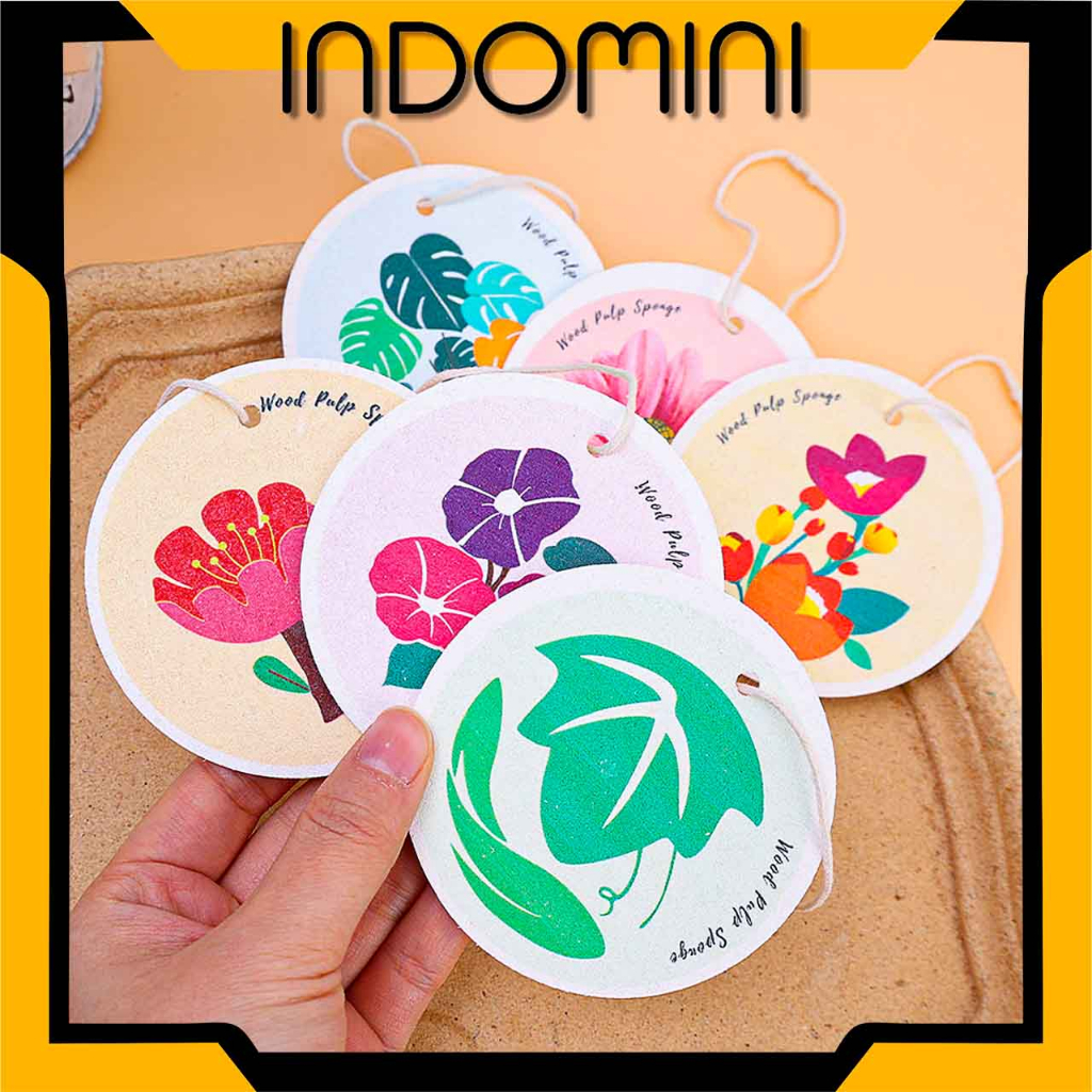 INDOMINI Spons Busa Magic Cuci Piring Motif Lucu Dengan Model Bulat Serbaguna R906