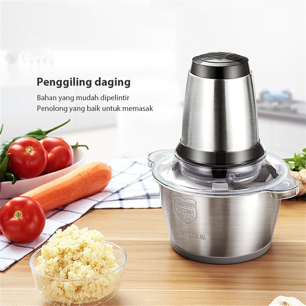 Chopper Blender daging penggiling Meat pro Blender Elektrik Stainless Steel Chopper Grinder Ukuran Besar Hingga besar 2L/3L