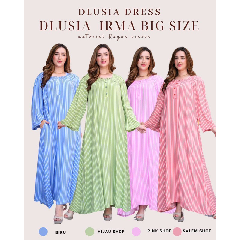 Daster Arab DLUSIA IRMA Dress Rayon Bumil Busui nyaman Big Size