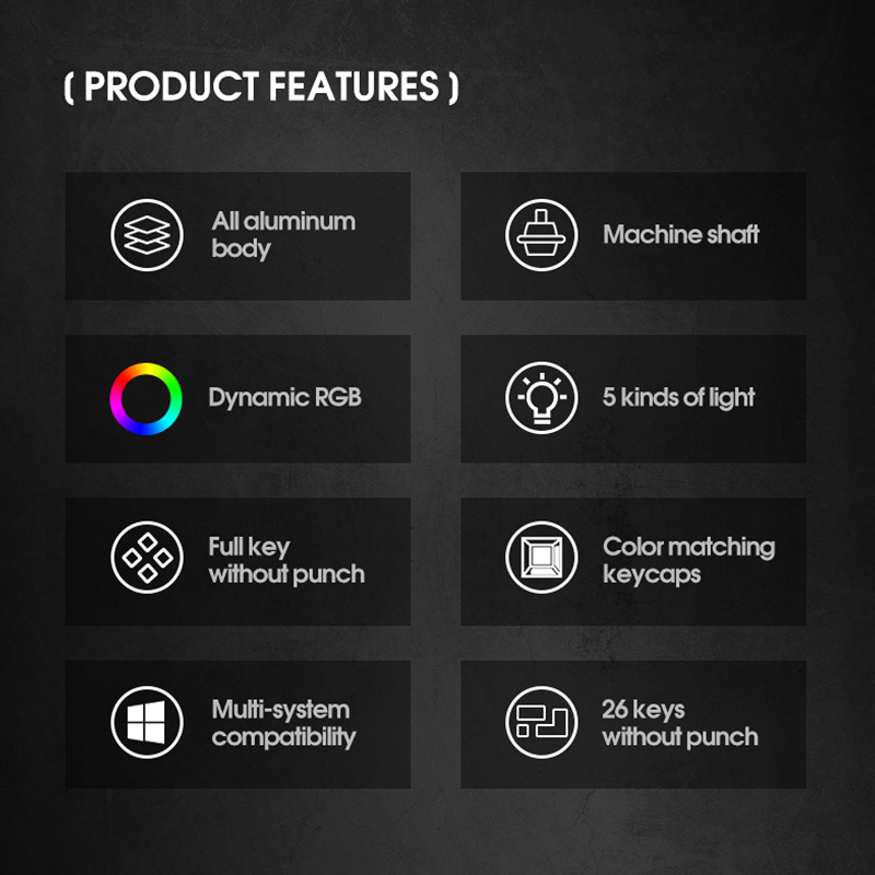 【COD】Viqoo LD-401 RGB Real Mechanical Gaming Single Keyboard Wired 7 Color RGB LED Light Keyboard - G29