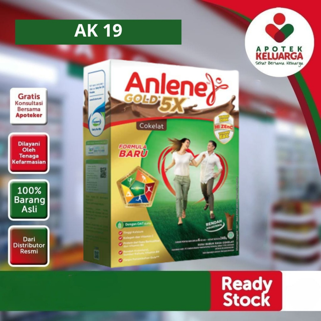 

Anlene Actifit COKLAT Susu untuk Tulang & Kalsium - 240Gr /susu tinggi kalsium/ untuk DEWASA