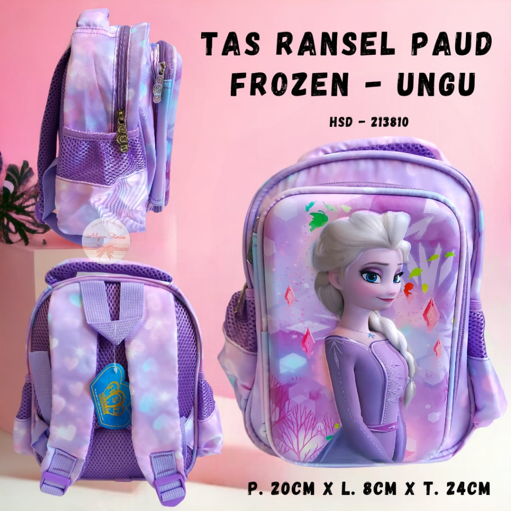 Tas Ransel Sekolah Anak Perempuan + Kotak Pensil ukuran PAUD Unicorn