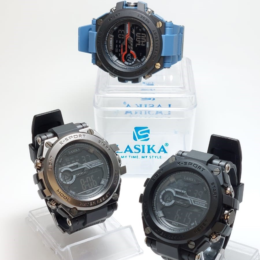 Jam Tangan Sporty Digital Anti Air Free Box Premium Rubber Strap 643 LASIKA