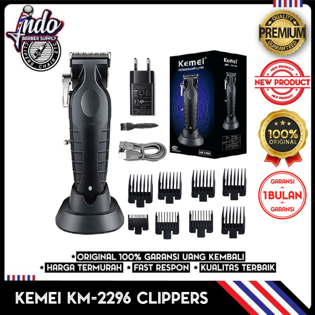 KEMEI 2296 CLIPPER KM-2296 / ALAT CUKUR DENGAN DOCK CHARGER