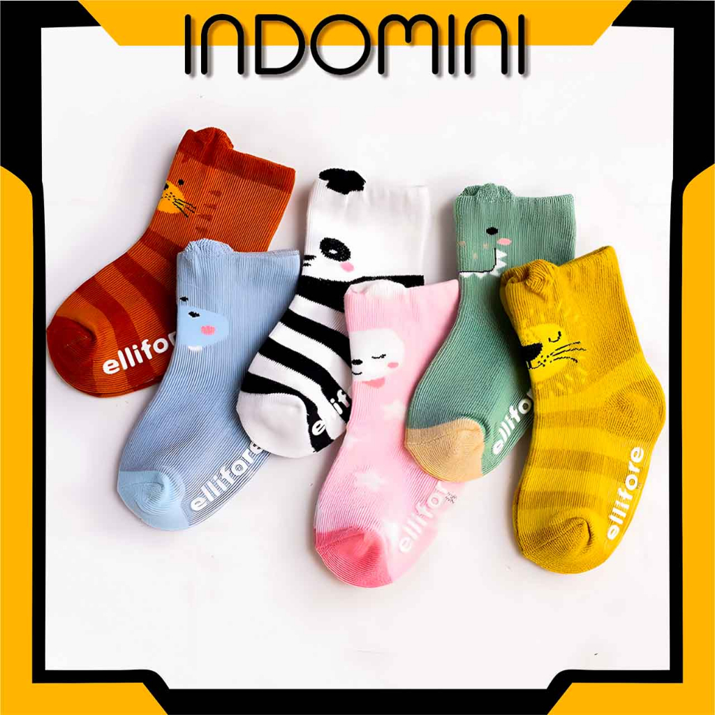 INDOMINI Kaos Kaki Anak Animal Sock 3D P378 Kaus kaki Panjang Cute Karakter Hewan Anti Slip Bayi Korea Cewek Cowok Unisex KK076