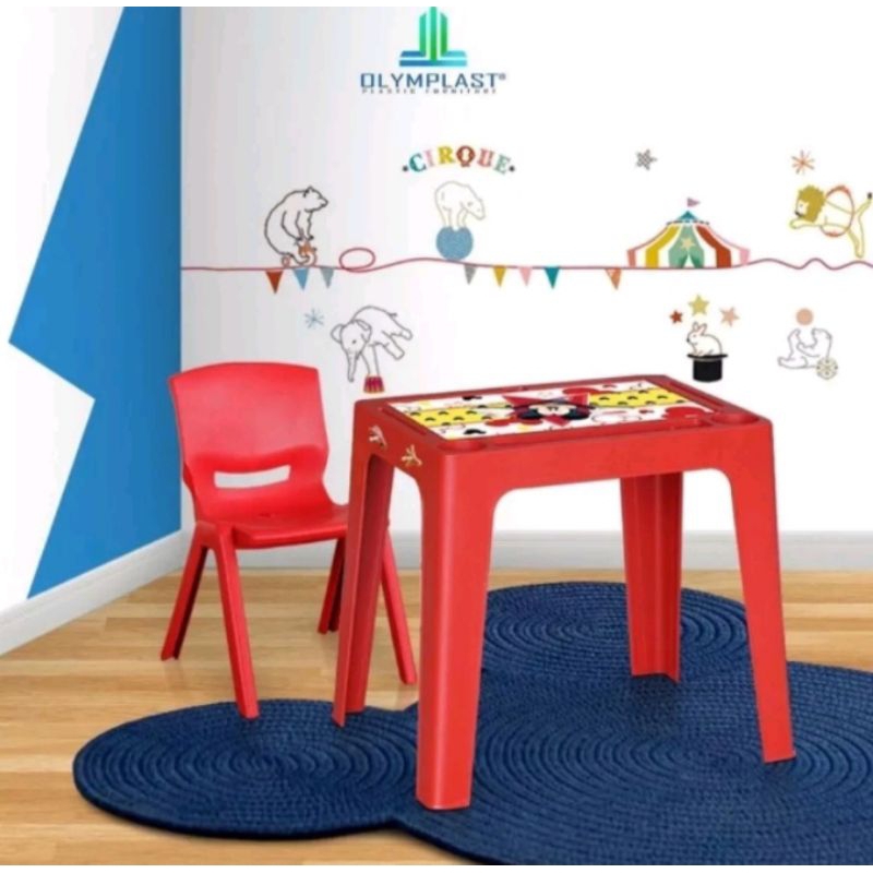 OKT OLYMPLAST / MEJA BELAJAR + KURSI ANAK ( SATU SET OLYMPLAST )