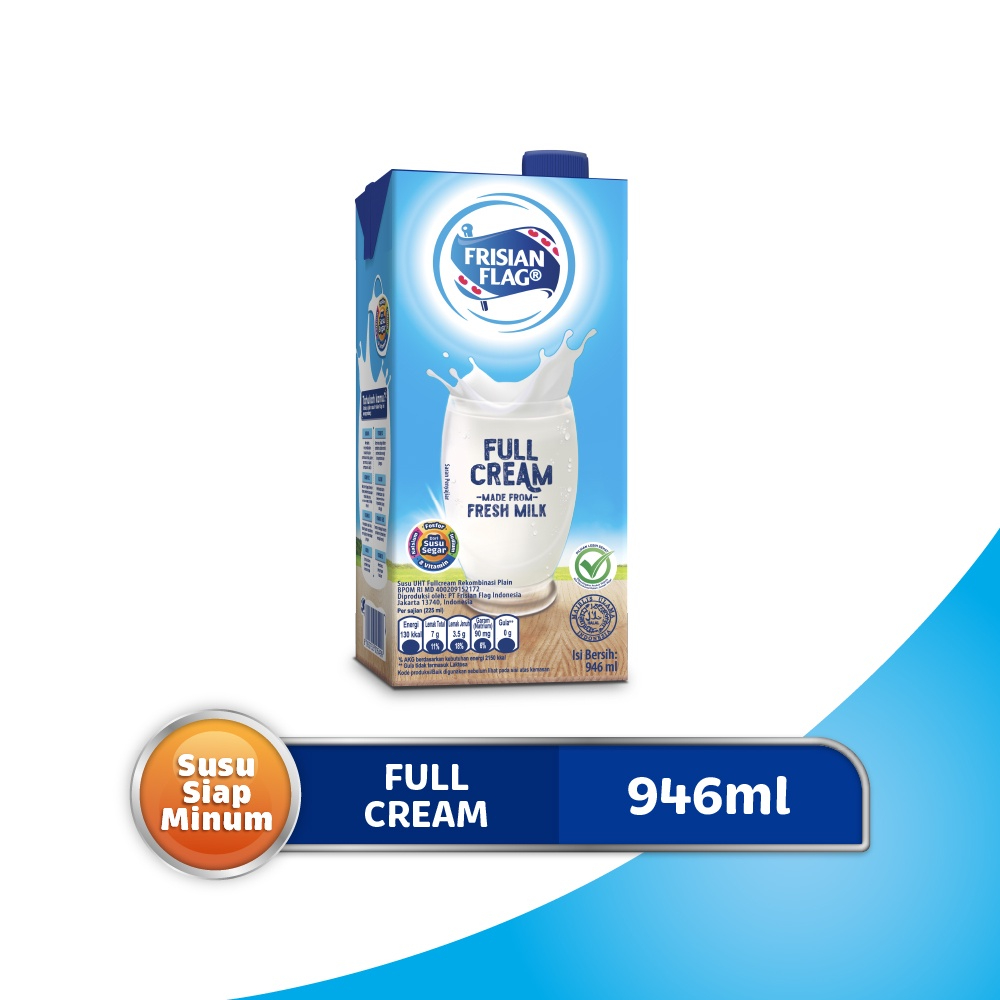 

[946 Mililiter] Susu Cair Frisian Flag Full Cream / Low Fat / Swiss Chocolate / Coconut Delight 946 ml