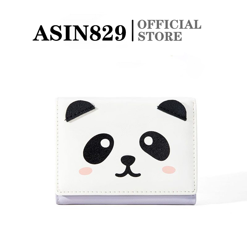 ASIN829 2023 Dompet Pendek Panda Dompet Lipat Tipis Serbaguna D252 Paket Kartu Pelajar Dompet Koin Dompet Mini