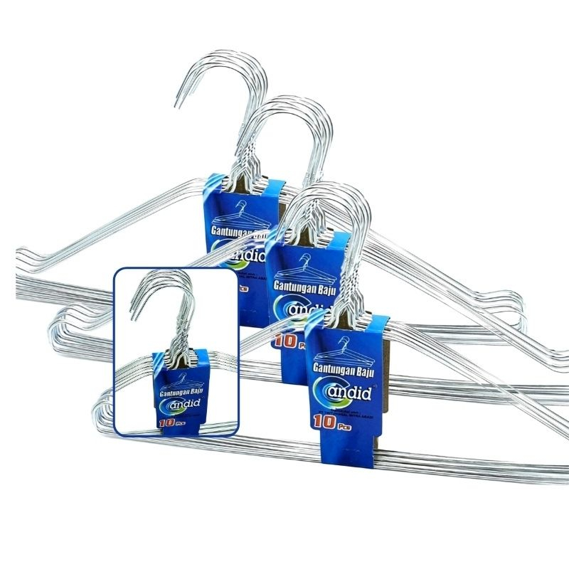 [1PACK 10PCS] Candid Gantungan Baju Dewasa GBKC / Hanger Baju Dewasa Kawat GBKC