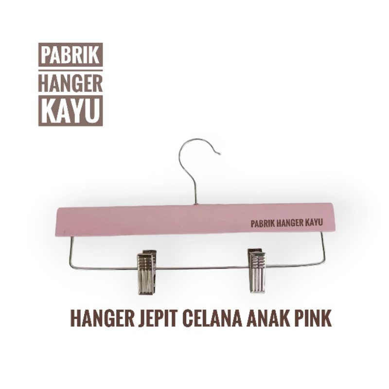 HANGER JEPIT CELANA ANAK PANJANG 32CM PINK