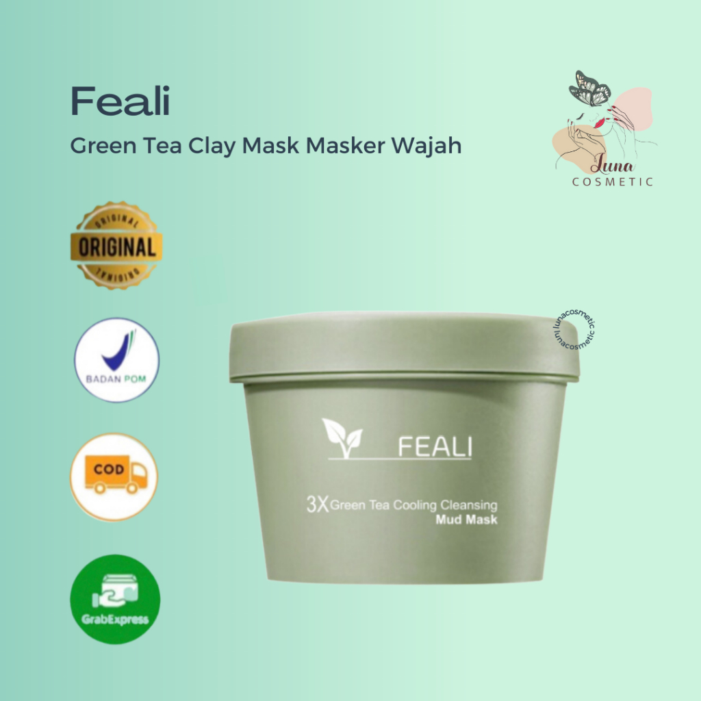 FEALI Green Tea Clay Mask Masker Wajah Green Tea Pore Clean Clay Mask - 100gr