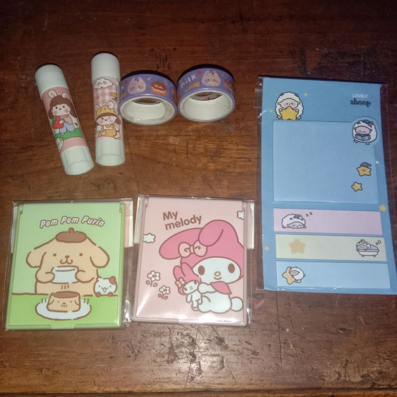 

Stationary Lucu Cute Washi tape, Sticky Notes