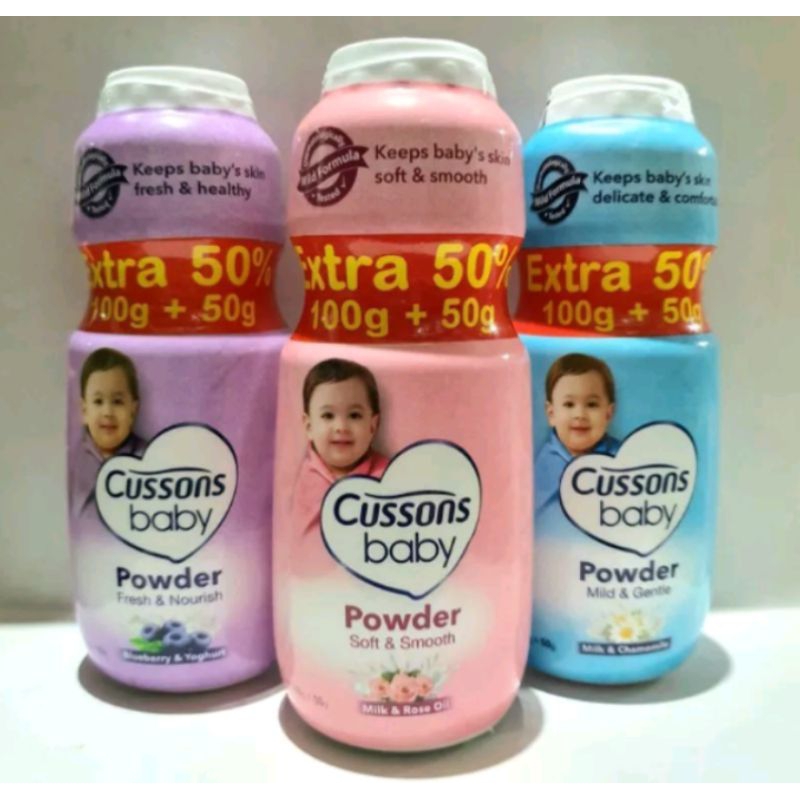 cussons powder 150gr/cussons powder 100+50gr/cussons powder 75gr/50+25gr/bedak tabur bayi/bedak cuss