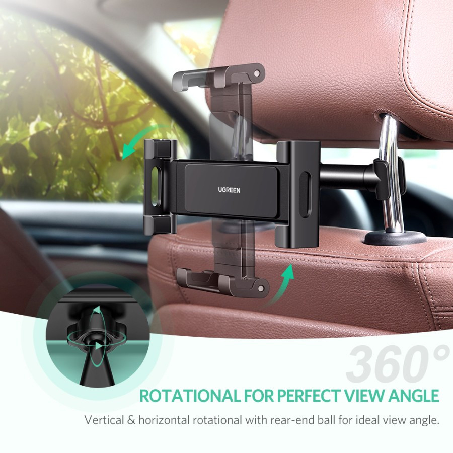 Backseat Headrest Car Mount Holder UGreen 60108 Dudukan HP Tablet