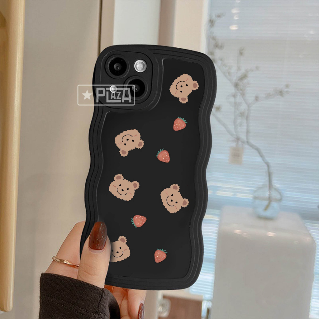 GLB-03 Softcase Gelombang Black Motif for ALL TYPE A17 A17K Y02 T1 5G V25E SS A73 A04 A04S A33 5G POCO M5 RM 10 9A 9T NOTE 10 5G RL 10 5 C20 C21Y C35 C55 HT 20S 12i SMART 7 iP 11 XR 13 pro 14 pro max