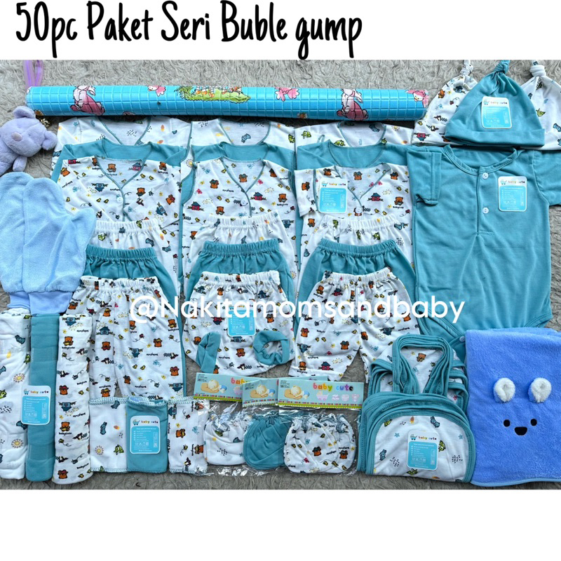 50pc Paket Lahiran Super Hemat Komplit Baju bayi,PERLAK,HANDUK TEBAL ,bayi baru lahir/Newborn,3-6 dan 6-12 SNI Promo 8.8