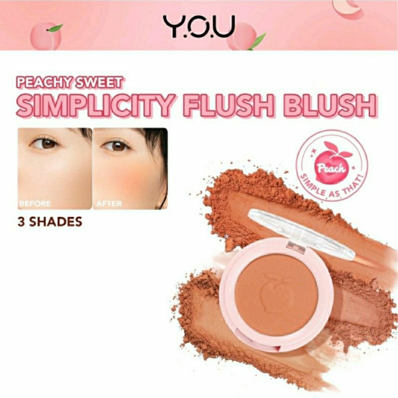 YOU The Simplicity Flush Blush | Natural Face Cheek - Kemasan Baru