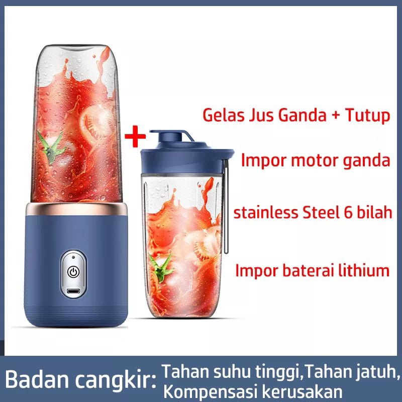 Blender Portable Mini Juice Blender 6 Pisau Juicer Portable Usb Pembuat Jus