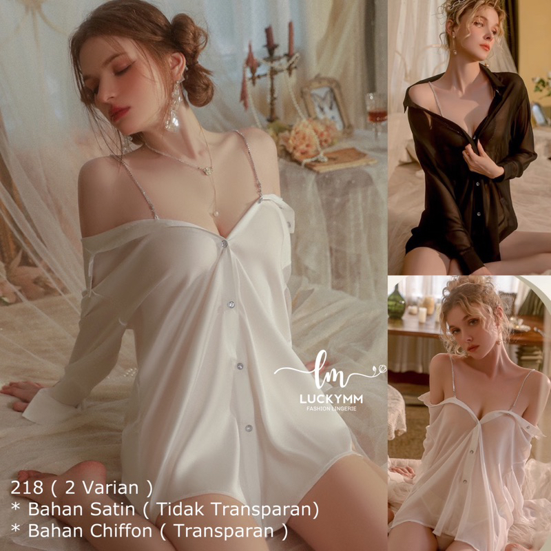 Sexy Lingerie kemeja transparan baju tidur sexy wanita / Lingerie kemeja oversize baju seksi wanita