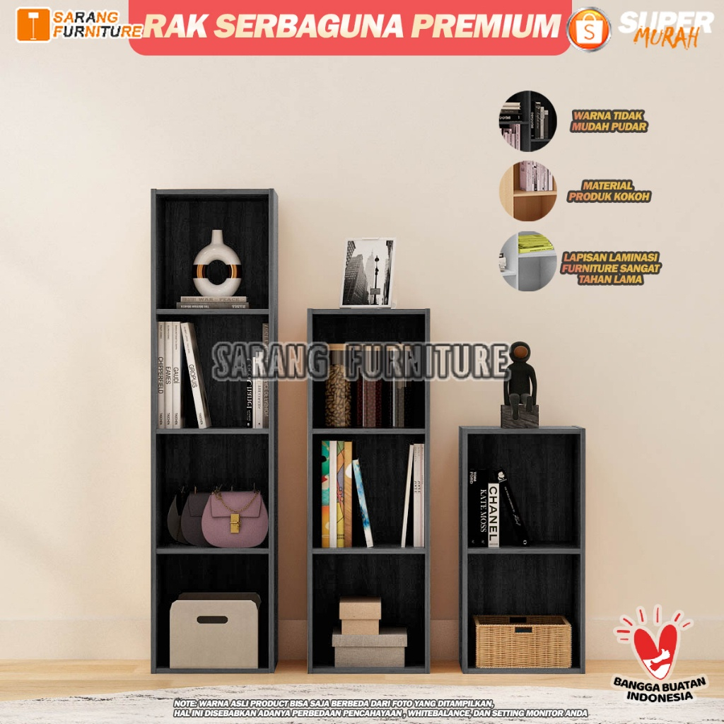 RAK BUKU SERBAGUNA 4 SUSUN LEMARI BUKU RSG 4 SUSUN RAK SERBAGUNA RAK KAYU RAK SUSUN RAK MURAH