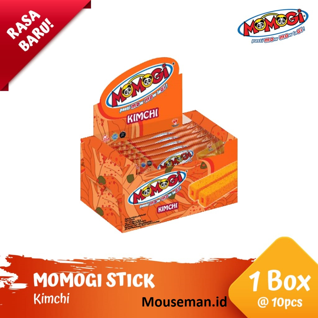 

MOMOGI Stick Snack Makanan Ringan 12gr Rasa KIMCHI Cemilan Stik 1 Box @ 10 Pcs