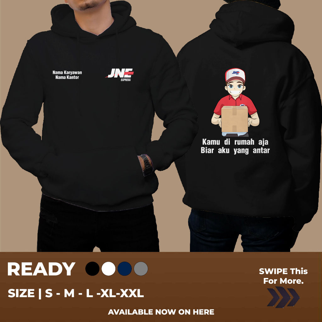 HOODIE JNE Express Joni Maskot Request Nama Karyawan dan Kantor KEREN BANGET UNTUK PRIA