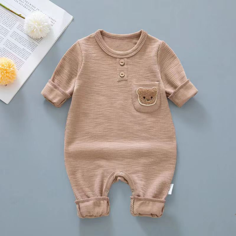 Sleepsuit bayi Summer Bordir Bear / Jumper Panjang bodir bear