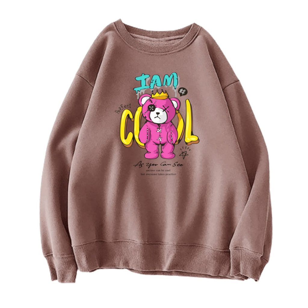 I'AM COOL BEAR  Swaeter Oversize Wanita Size M - L - XL - XXL