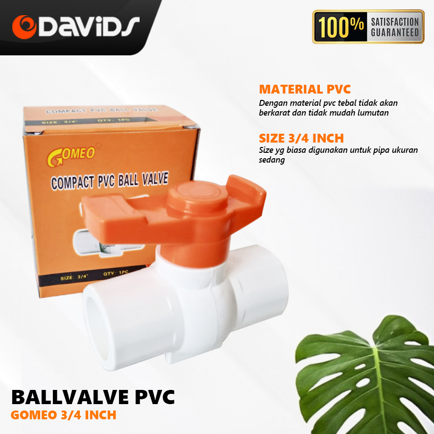 Stop Kran Ballvalve Keran Pvc Plastik 1/2 3/4 1 Inch Gomeo
