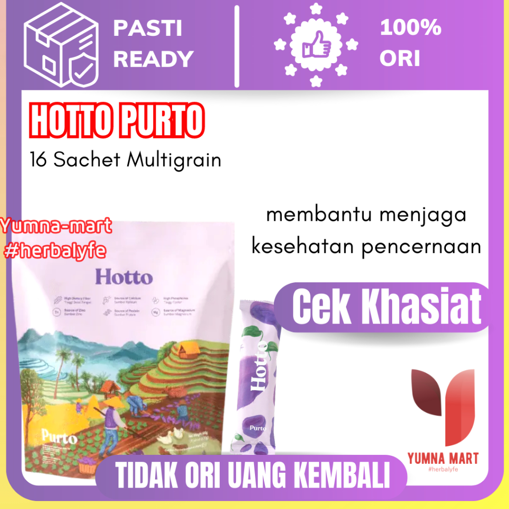 

[OFFICIAL STORE] HOTTO PURTO MULTIGRAIN with Purple Potato 1 Pouch - 16 Sachet Original Hotto Purto Superfood