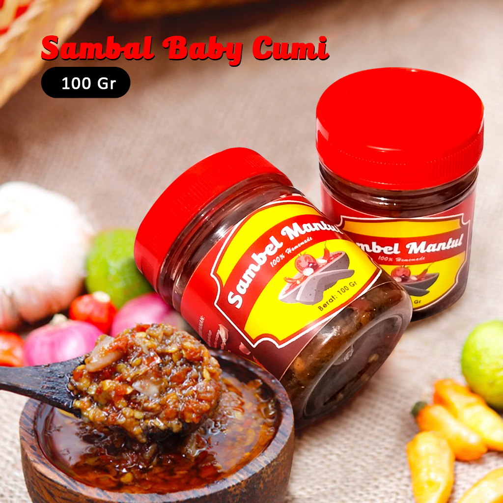 Sambal baby cumi 100gr sambal baby cumi fresh sotong asin sambal baby cumi mantul