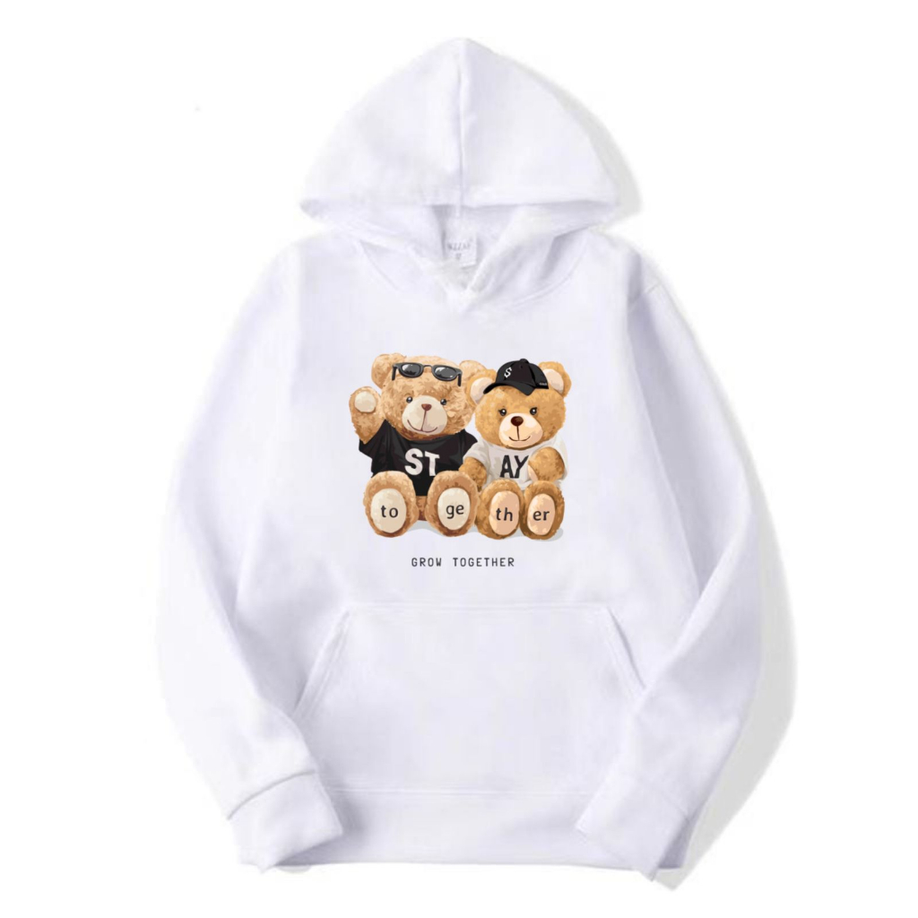 Sweater BEAR Stay Together Grow Together HOODIE Oversize L - XL - XXL