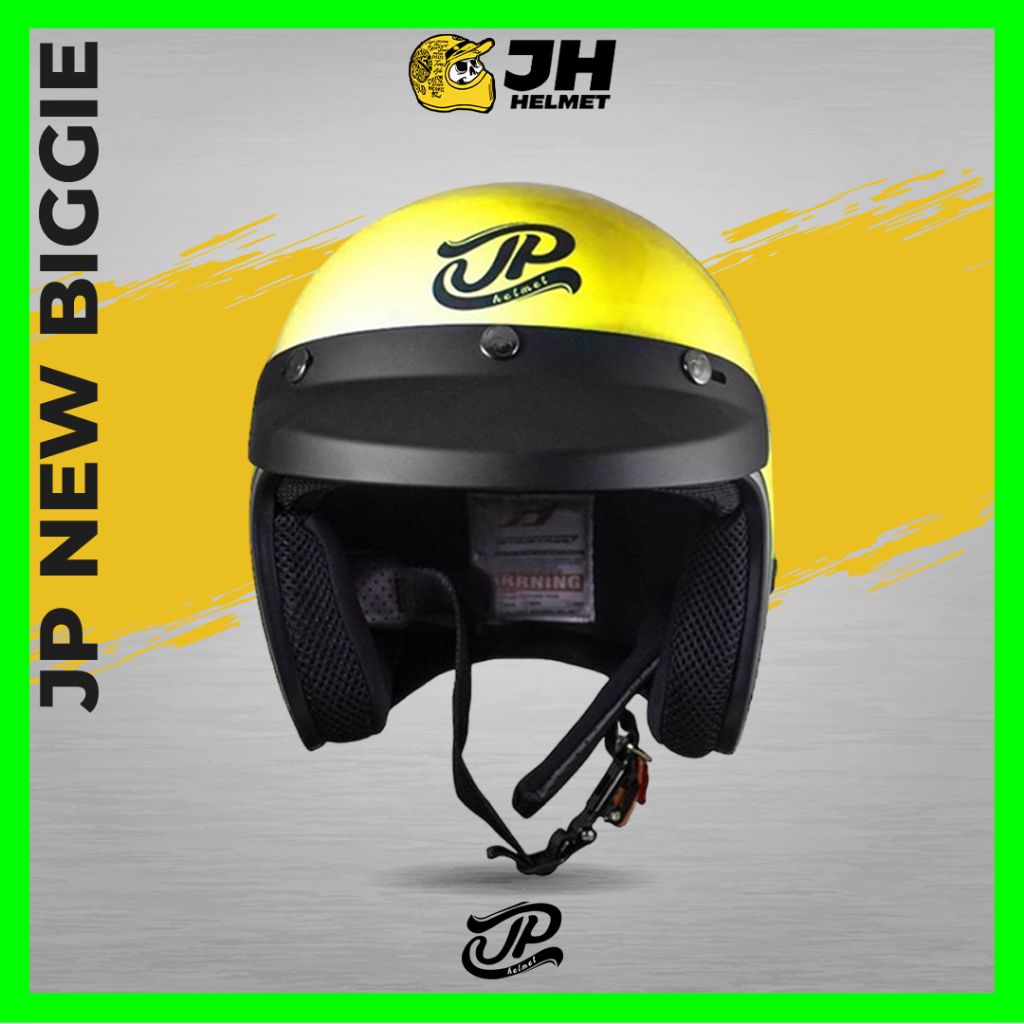 Helm Retro JP New Bigie Solid Yellow Diesel | Helm JPX Retro Half Face | JUAL HELM