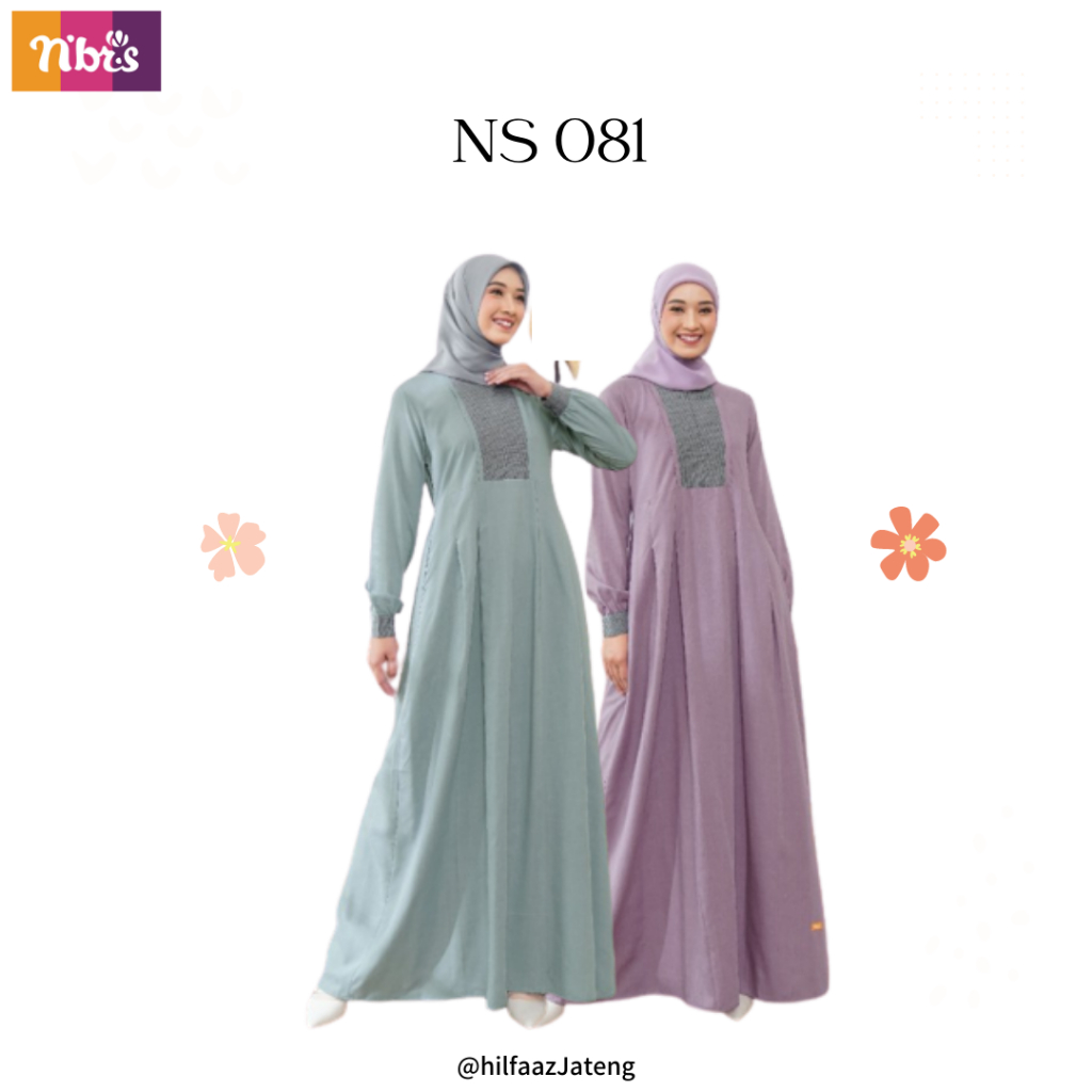 Gamis NIBRAS NS 081 / NIBRAS ORIGINAL / GAMIS MODERN / GAMIS CANTIK / GAMIS BERKUALITAS / GAMIS DEWA